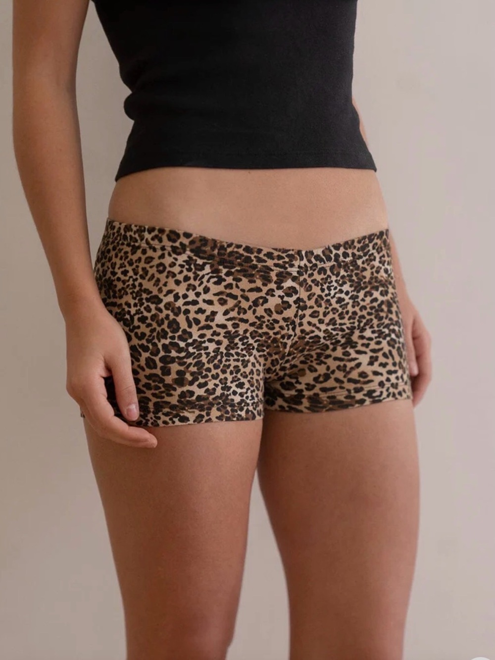 Leopard Print Boyshorts - Tan & Black